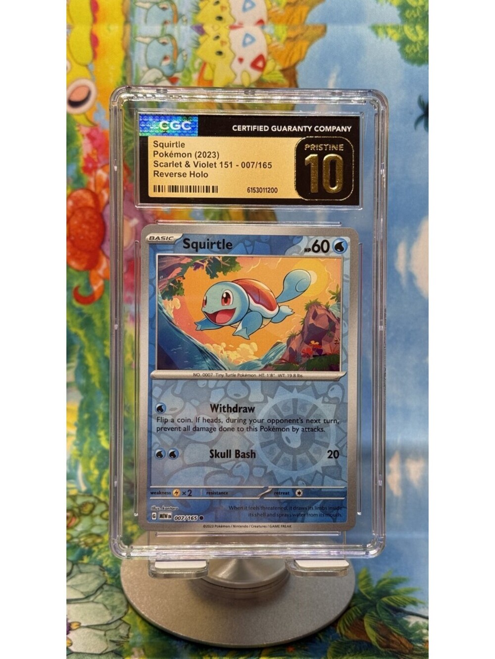 Squirtle Pokémon 151 007/165 2023 Reverse Holo CGC Pristine 10